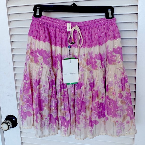 Spell and the Gypsy Coco Lei Mini Skirt Lilac S - Picture 1 of 4